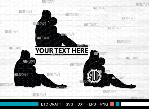 Mother With Kid Monogram, Mother With Kid Silhouette, Mother With Kid SVG, Kid Svg, Mother Svg, SB00389 SVG ETC Craft 