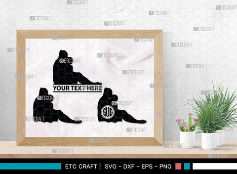 Mother With Kid Monogram, Mother With Kid Silhouette, Mother With Kid SVG, Kid Svg, Mother Svg, SB00389 SVG ETC Craft 