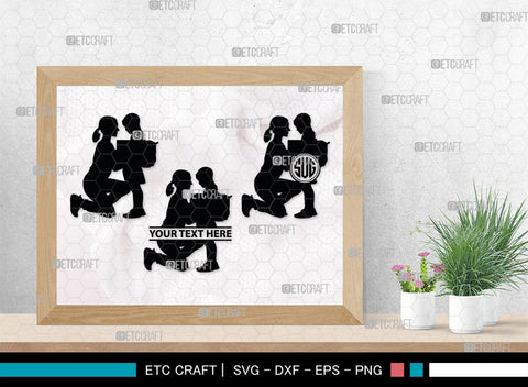 Mother With Kid Monogram, Mother With Kid Silhouette, Mother With Kid SVG, Kid Svg, Mother Svg, SB00389 SVG ETC Craft 