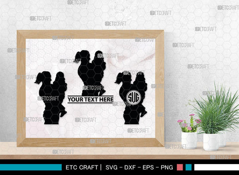 Mother With Kid Monogram, Mother With Kid Silhouette, Mother With Kid SVG, Kid Svg, Mother Svg, SB00389 SVG ETC Craft 