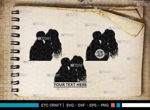 Mother With Kid Monogram, Mother With Kid Silhouette, Mother With Kid SVG, Kid Svg, Mother Svg, SB00389 SVG ETC Craft 