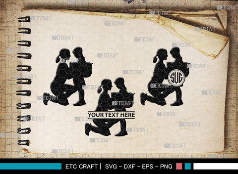 Mother With Kid Monogram, Mother With Kid Silhouette, Mother With Kid SVG, Kid Svg, Mother Svg, SB00389 SVG ETC Craft 