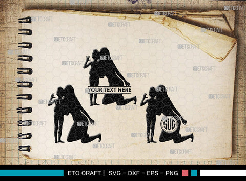 Mother With Kid Monogram, Mother With Kid Silhouette, Mother With Kid SVG, Kid Svg, Mother Svg, SB00389 SVG ETC Craft 