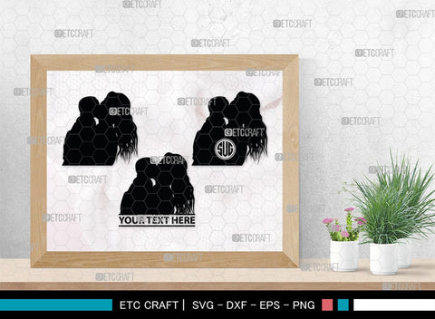 Mother With Kid Monogram, Mother With Kid Silhouette, Mother With Kid SVG, Kid Svg, Mother Svg, SB00389 SVG ETC Craft 