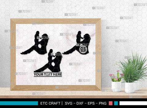 Mother With Kid Monogram, Mother With Kid Silhouette, Mother With Kid SVG, Kid Svg, Mother Svg, SB00389 SVG ETC Craft 