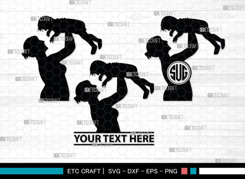 Mother With Kid Monogram, Mother With Kid Silhouette, Mother With Kid SVG, Kid Svg, Mother Svg, SB00389 SVG ETC Craft 