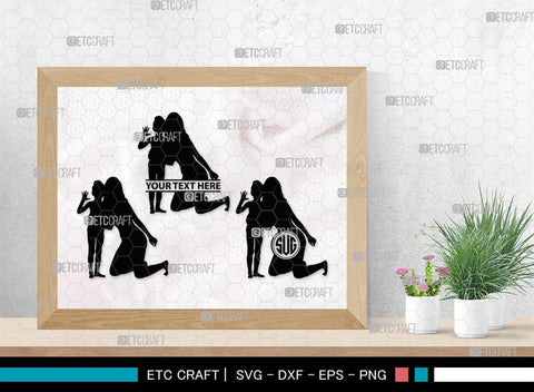 Mother With Kid Monogram, Mother With Kid Silhouette, Mother With Kid SVG, Kid Svg, Mother Svg, SB00389 SVG ETC Craft 