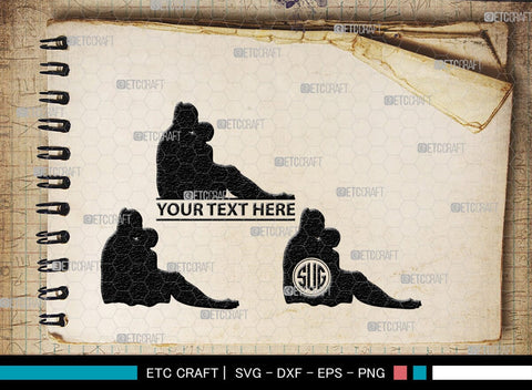 Mother With Kid Monogram, Mother With Kid Silhouette, Mother With Kid SVG, Kid Svg, Mother Svg, SB00389 SVG ETC Craft 