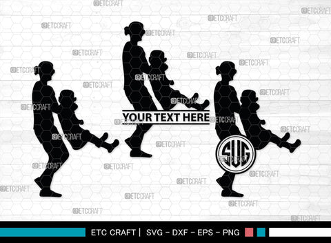 Mother With Kid Monogram, Mother With Kid Silhouette, Mother With Kid SVG, Kid Svg, Mother Svg, SB00389 SVG ETC Craft 