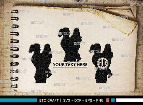 Mother With Kid Monogram, Mother With Kid Silhouette, Mother With Kid SVG, Kid Svg, Mother Svg, SB00389 SVG ETC Craft 