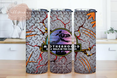 Motherhood Is A Walk In The Park 20oz Skinny Tumbler Sublimation Design Templates Dinosaur Tumbler Straight_Warped PNG File Digital Download Sublimation Rabbitmakies 