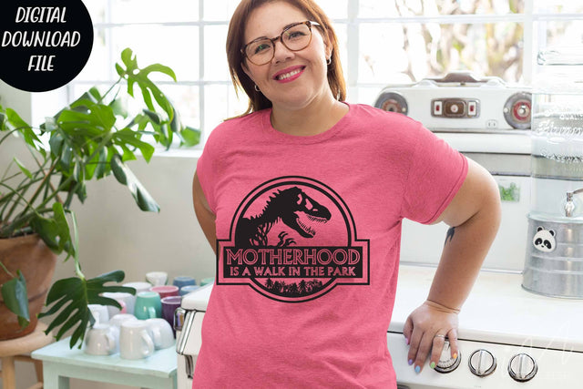 Motherhood is a walk in the park svg, Motherhood t shirt svg, mom t shirt svg, gift for mom svg, mom cricut, happy mother's day t shirt, cut files,Jurassic park svg SVG Isabella Machell 