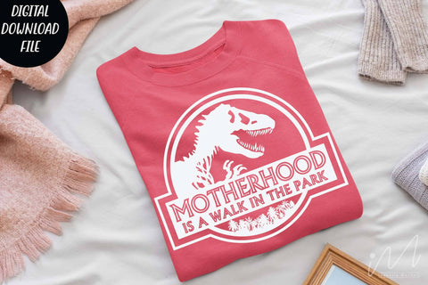 Motherhood is a walk in the park svg, Motherhood t shirt svg, mom t shirt svg, gift for mom svg, mom cricut, happy mother's day t shirt, cut files,Jurassic park svg SVG Isabella Machell 