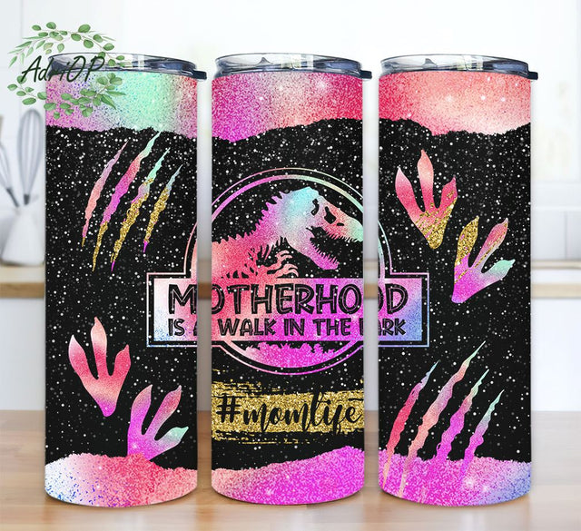 Motherhood #momlife walk in the Park Skinny Straight Tapered Tumbler 20oz Wrap Sublimation Waterslide PNG Digital Desings Download Sublimation AdriOP 