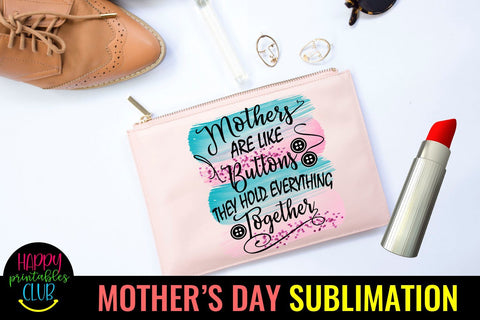 Mothers are Like Buttons- Mothers Day Sublimation-Mom PNG Sublimation Happy Printables Club 