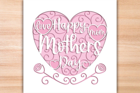 Mothers Day 3D Layered Paper Cut SVG SVG Slim Studio 