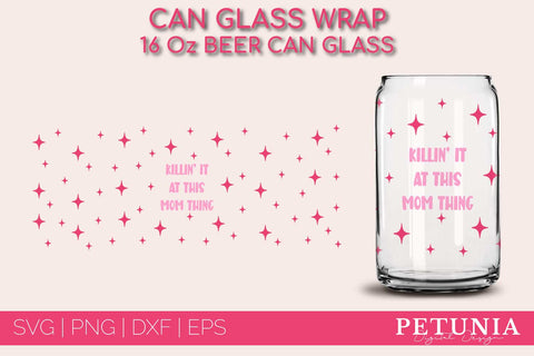Mother's Day Can Glass Wrap SVG BUNDLE | Beer Can Glass Wrap SVG Petunia Digital Design 