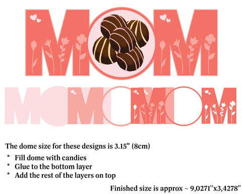 Mother's Day candy dome SVG 3D Paper ElenDesigns 