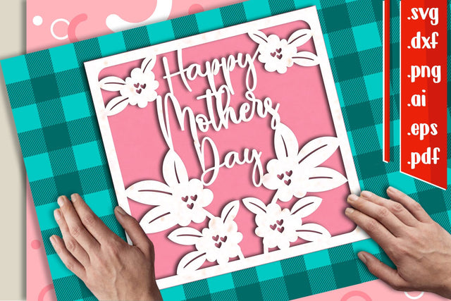 Mothers Day card 9 svg dxf eps ai png pdf 3D Paper zafrans studio 