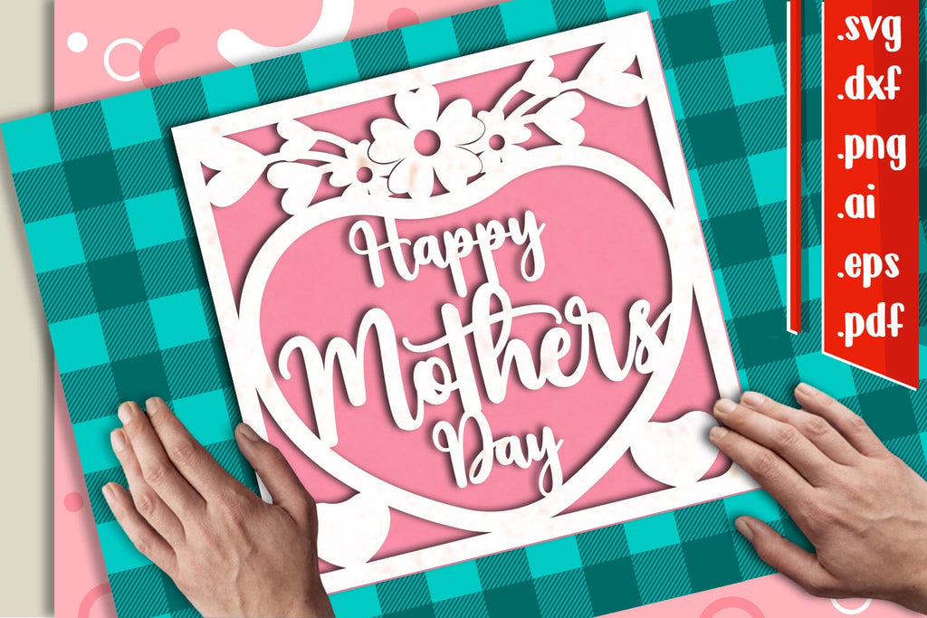 Mothers Day card svg dxf eps ai png pdf - So Fontsy