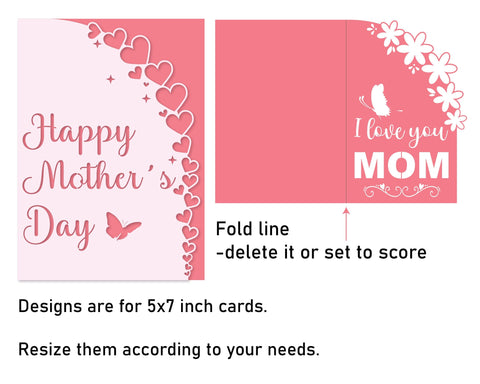 Mothers Day Card SVG | Papercut Greeting Cards 3D Paper ElenDesigns 