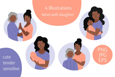 Mother's Day Clipart | EPS Vector Illustrations Sublimation AnnaViolet_store 