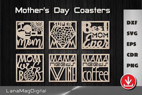 Mothers day Coaster svg, Kitchen decor, Gift for mom, Mom life SVG LanaMagDigital 
