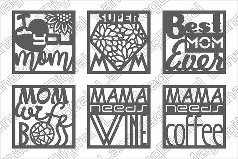 Mothers day Coaster svg, Kitchen decor, Gift for mom, Mom life SVG LanaMagDigital 