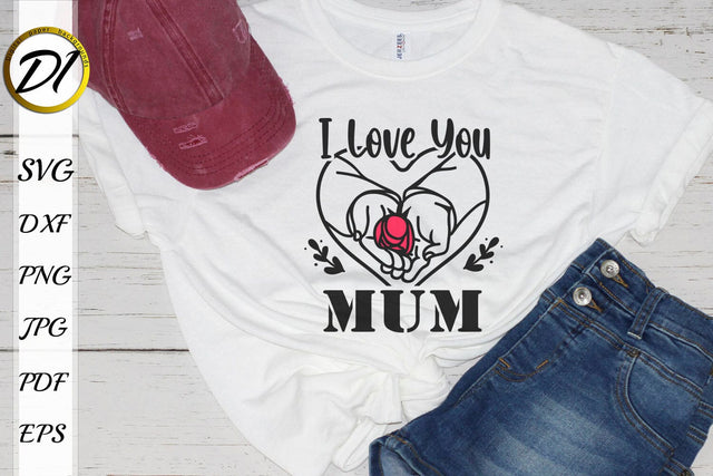 Mother's Day Design. I love Mom SVG SVG Evgenyia Guschina 