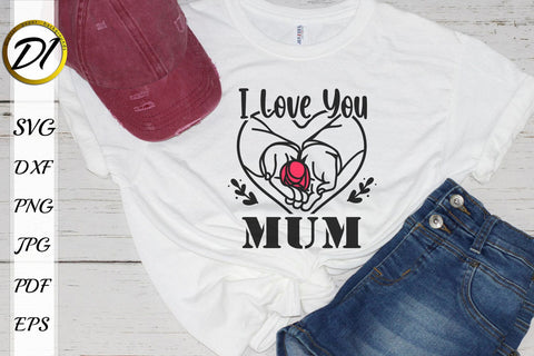 Mother's Day Design. I love Mom SVG SVG Evgenyia Guschina 