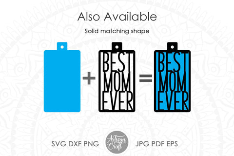 Mothers day earrings, Best mon ever, laser cut files SVG Artisan Craft SVG 
