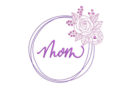 Mothers day Embroidery Design, Floral Mom Frame, Mother Wreath, 4 sizes, Instant Download Embroidery/Applique DESIGNS Nino Nadaraia 