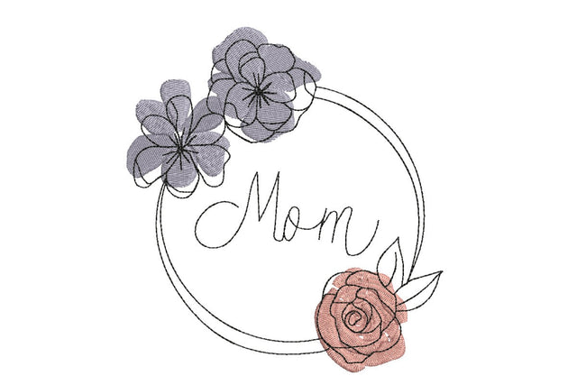 Mothers day Embroidery Design, Mom Frame, Mother Wreath Embroidery/Applique DESIGNS NextEmbroidery 