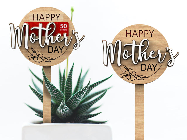 Mother's Day Gift Card Holder | Plats Tag | for Mom | for Mum | Svg Laser-Ready Cut Files SVG Shelly Agronin 