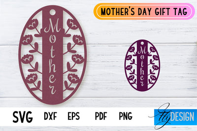 Mother’s Day Gift Tag SVG Design | Mom SVG Design | Gift Tag SVG File SVG Fly Design 