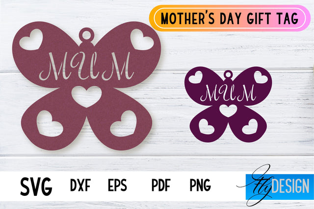 Mother’s Day Gift Tag SVG Design | Mom SVG Design | Gift Tag SVG File SVG Fly Design 