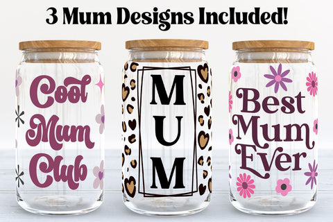 Mother's Day Glass Can SVG Bundle SVG B Renee Design 