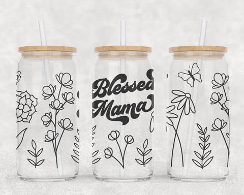 Mother's Day Glass Can SVG Wraps SVG B Renee Design 