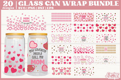 Mother's Day Glass Can Wrap SVG Bundle | 16oz Glass Can Wrap SVG Carla C Designs 