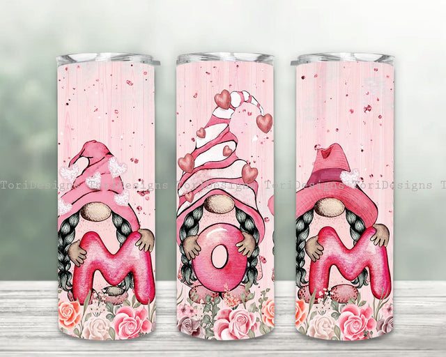 Mothers Day Gnome 20oz Skinny Tumbler Sublimation Designs, Mom Gnome Tumbler Wrap, Gnome Tumbler Wrap, Mothers Day PNG Sublimation ToriDesigns 