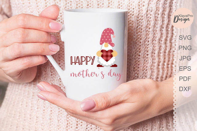 Mothers Day gnome SVG. Happy Mother's day lettering SVG Klava P 