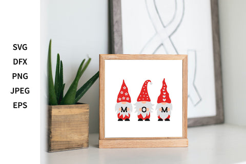 Mothers Day gnomes holding letters MOM SVG LaBelezoka 