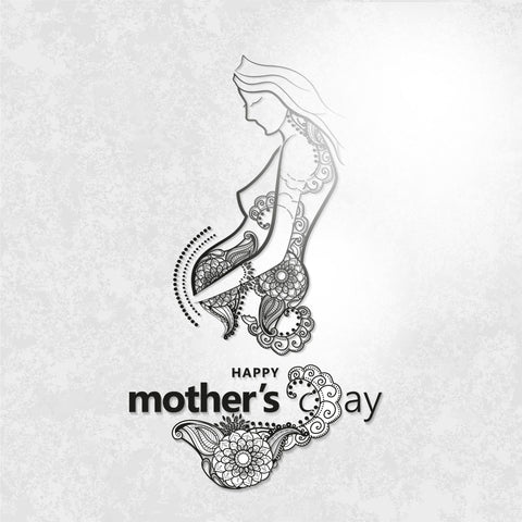 Mothers Day greeting card portrait of a young beautiful woman with flowers Celebration Happy Mother's Day SVG naemmiah021 