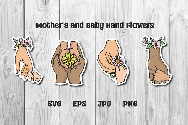 mothers day hand flowers sticker printable SVG dadan_pm 