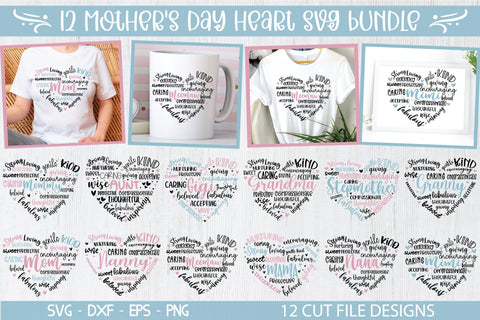 Mother's Day Heart SVG Bundle SVG md faruk hossain 