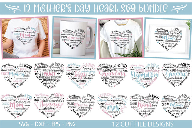 Mother's Day Heart SVG Bundle SVG md faruk hossain 