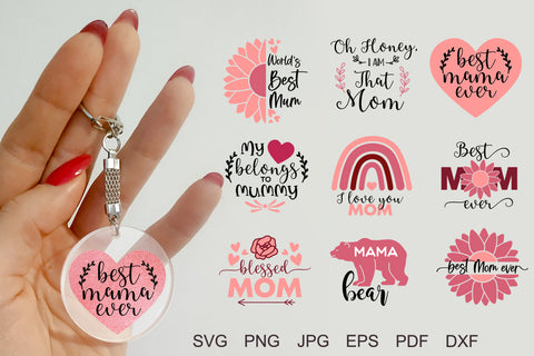 Mothers Day Keychain | Mothers Day SVG Bundle SVG Klava P 