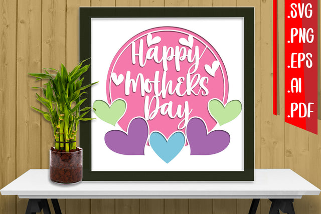 Mothers Day Layered Papercut 10 Svg Eps Ai Png Pdf 3D Paper zafrans studio 