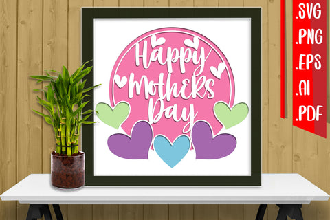 Mothers Day Layered Papercut 10 Svg Eps Ai Png Pdf 3D Paper zafrans studio 