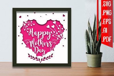 Mothers Day Layered Papercut 2 Svg Eps Ai Png Pdf 3D Paper zafrans studio 